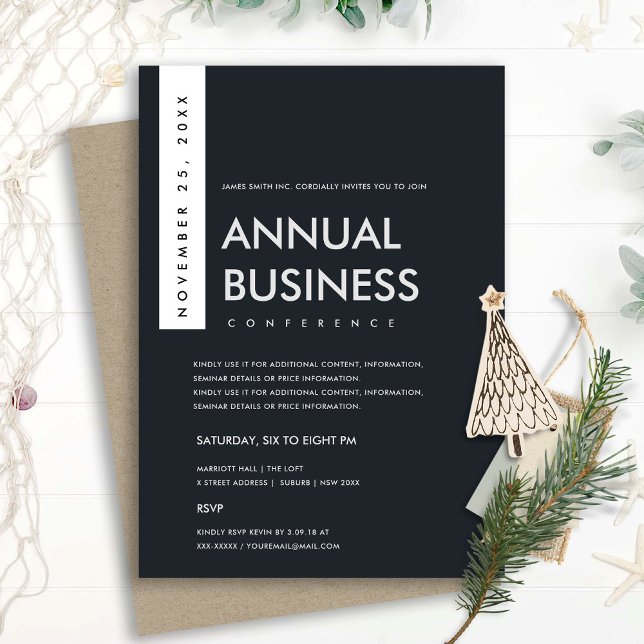 MODERN MINIMAL BLACK GREY KRAFT CONFERENCE EVENT INVITATION (Creator Uploaded)
