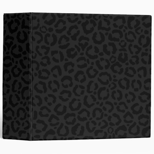 Modern Minimal Black Leopard Print 3 Ring Binder