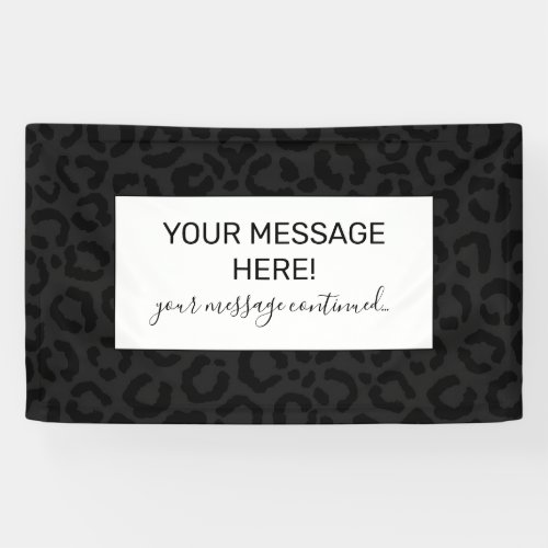 Modern Minimal Black Leopard Print Banner