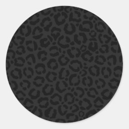 Modern Minimal Black Leopard Print Classic Round Sticker