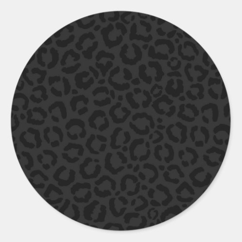 Modern Minimal Black Leopard Print Classic Round Sticker