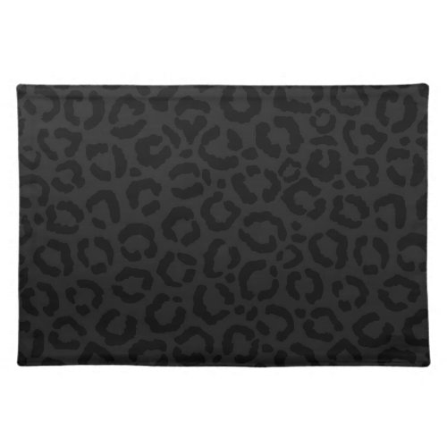 Modern Minimal Black Leopard Print Cloth Placemat