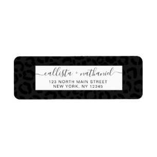 Modern Minimal Black Leopard Print Label