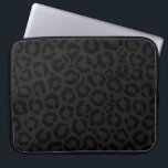 Modern Minimal Black Leopard Print Laptop Sleeve<br><div class="desc">This modern and minimal design is perfect for the stylish and trendy woman. It features a charcoal black and dark black leopard cheetah animal print pattern. It's cool, unique, contemporary, and fashionable. ***IMPORTANT DESIGN NOTE: For any custom design request such as matching products, color changes, placement changes, or any other...</div>