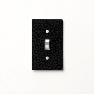 Modern Minimal Black Leopard Print Light Switch Cover