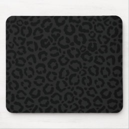 Modern Minimal Black Leopard Print Mouse Pad