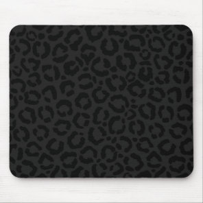 Modern Minimal Black Leopard Print Mouse Pad