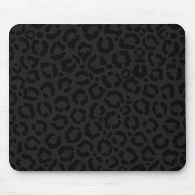 Modern Minimal Black Leopard Print Mouse Pad (Front)