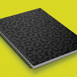 Modern Minimal Black Leopard Print Notebook