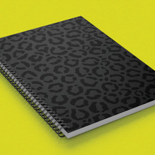 Modern Minimal Black Leopard Print Notebook