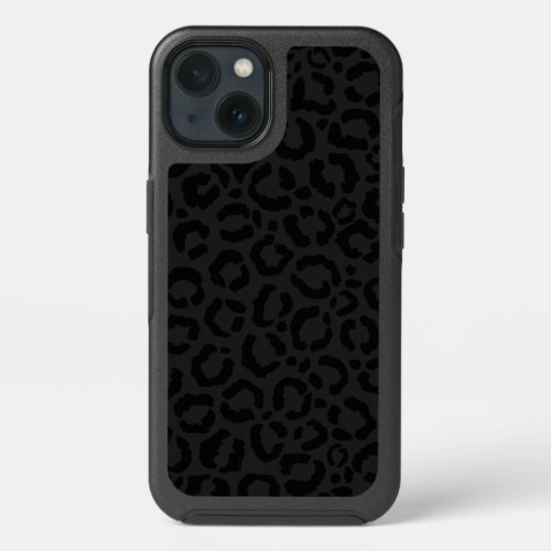 Modern Minimal Black Leopard Print iPhone 13 Case