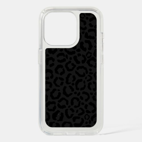 Modern Minimal Black Leopard Print iPhone 15 Pro Case