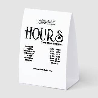 Modern Minimal Black Logo Business Opening Paper Table Tent