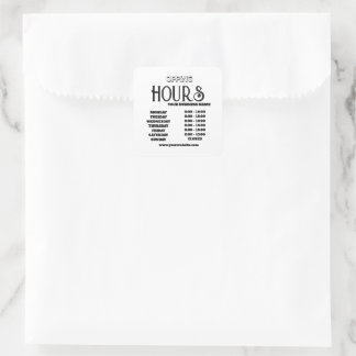 Modern Minimal Black Logo Business Opening Square Sticker