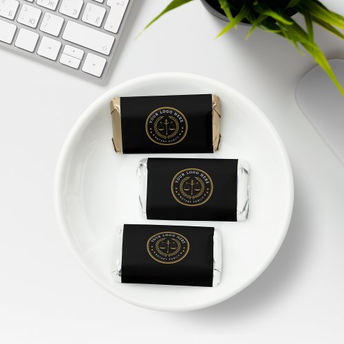 Modern Minimal Black Notary Logo Customer Gift Hersheys Miniatures