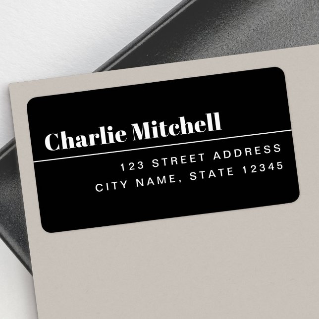 Modern minimal black return address label (Modern minimal black return address label)