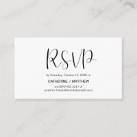 Modern Minimal, Black Script, RSVP respond