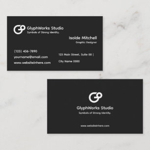 Modern Minimal Black Sleek Bold Monochrome Business Card