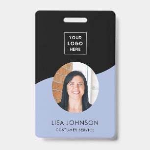 Modern Minimal Black Staff QR Code Badge