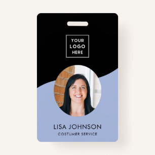 Modern Minimal Black Staff QR Code Badge