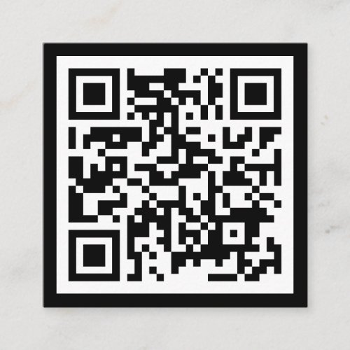 Modern minimal black template QR code social media Square Business Card