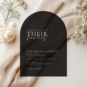 Modern, Minimal, Black, Wedding Acrylic Invitations