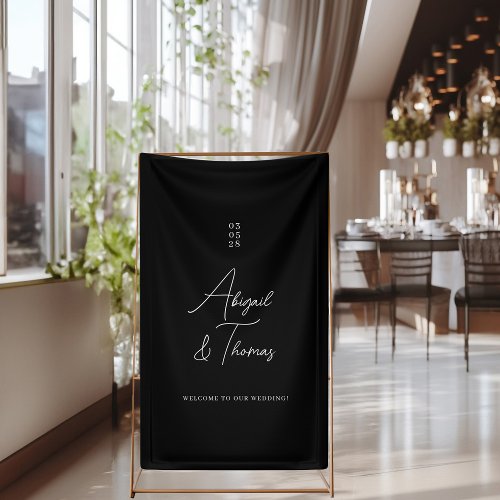 Modern minimal black wedding  banner