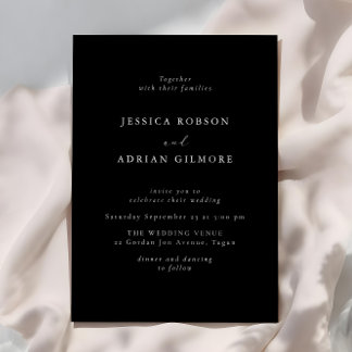 Modern Minimal Black Wedding Invitation