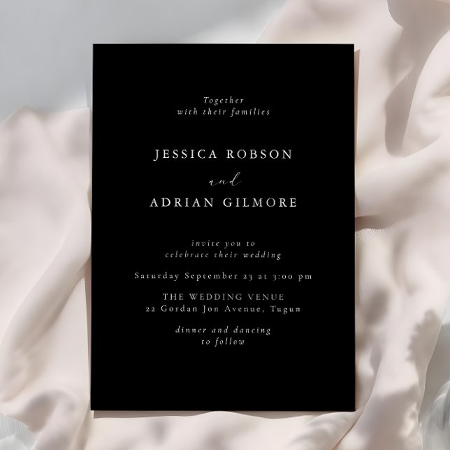 Modern Minimal Black Wedding Invitation (Creator Uploaded)