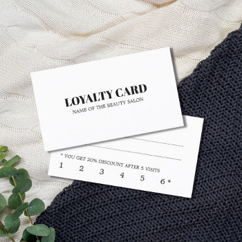Modern Minimal Black White Beauty Loyalty Card by pro_business_card at Zazzle