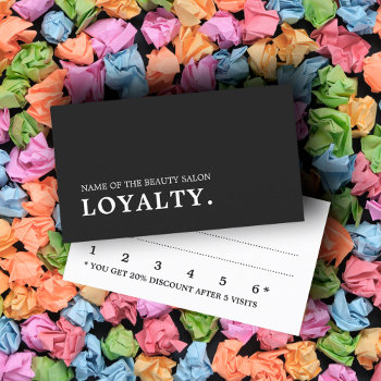 Modern Minimal Black White Beauty Loyalty Card by pro_business_card at Zazzle