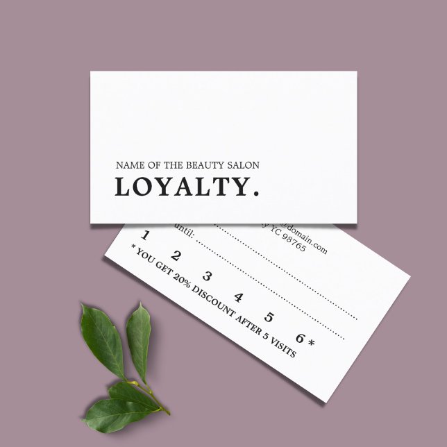 Modern Minimal Black White Beauty Loyalty Card (Creator Uploaded)