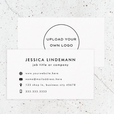 Modern Minimal Black White Custom Logo Business Card