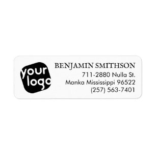   Modern Minimal Black White Custom Return Address Label