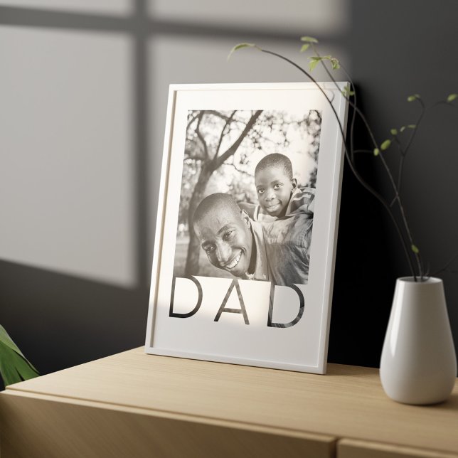 Modern Minimal Black & White Dad Father's Day Poster (Creator Uploaded)