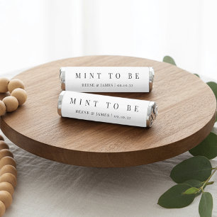 Modern Minimal Black & White "Mint to Be" Wedding Breath Savers® Mints