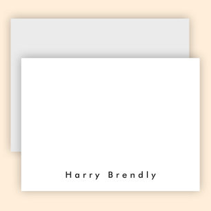 Modern Minimal Black White Note Card