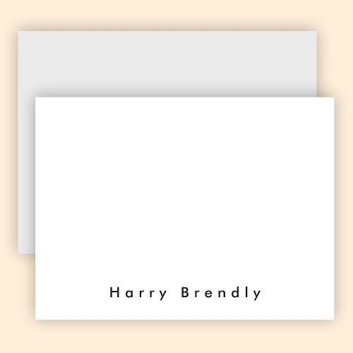 Modern Minimal Black White Note Card