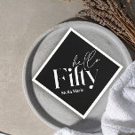 Modern minimal black white simple 50th birthday napkins<br><div class="desc">Modern minimal typography simple black and white 50th birthday party decor favor napkin. Part of a contemporary collection.</div>