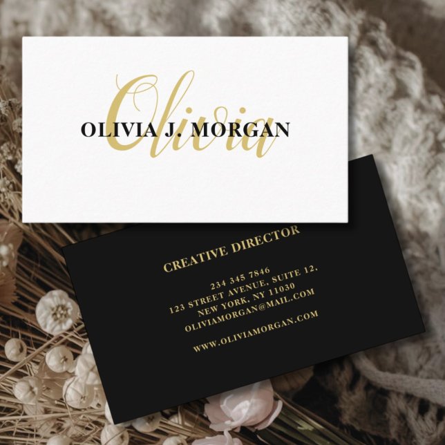 Modern minimal black white website professional business card (Creator Uploaded)