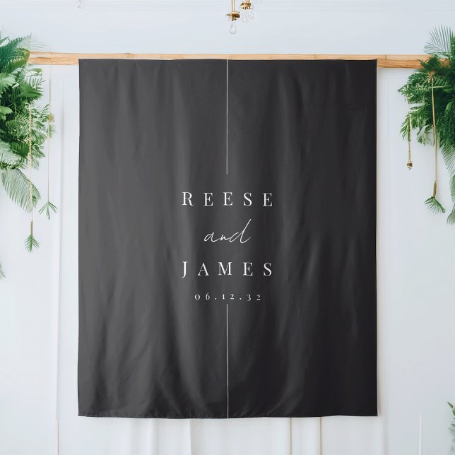 Modern Minimal Black & White Wedding Backdrop (Creator Uploaded)