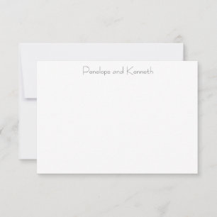 Modern Minimal Black White Wedding Elegant Thank You Card
