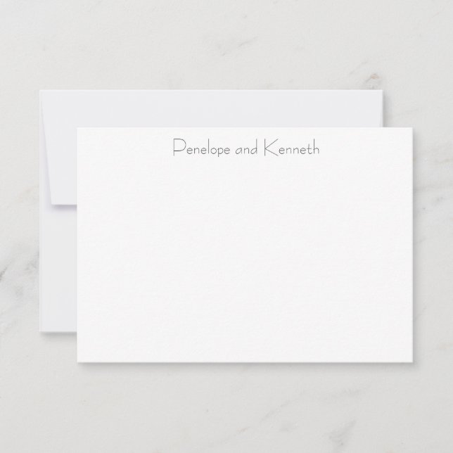 Modern Minimal Black White Wedding Elegant Thank You Card (Front)