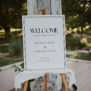 Modern Minimal Black & White Wedding Welcome Foam Board