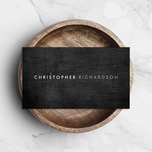 Customizable MODERN &amp; MINIMAL on BLACK WOOD Business Card