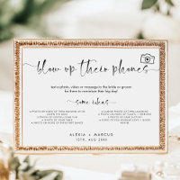 Modern Minimal Blow Up Their Phones Wedding Sign
