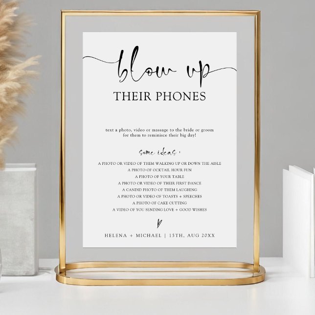 Modern Minimal Blow Up Their Phones Wedding Sign (Creator Uploaded)