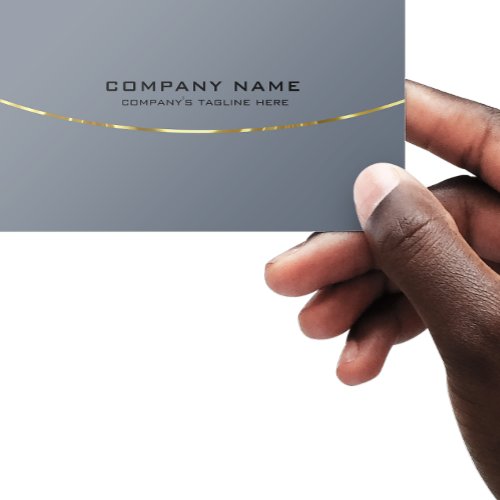 Modern Minimal Blue Gray Gold Stripe Business Card