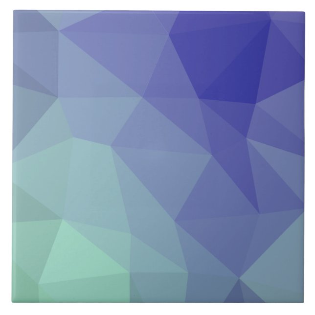 Modern Minimal Blue Purple Geometry Design Ceramic Tile (Front)