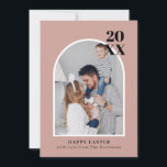 Modern Minimal Blush Arch Family Photo Easter Holiday Card<br><div class="desc">Send your Easter greetings to loved ones with this sentimental family photo card. Can be fully customized to suit your needs. © Gorjo Designs. Made for you via the Zazzle platform. // Looking for matching items? Other stationery from the set available in the ‘collections’ section of my store. // Note:...</div>